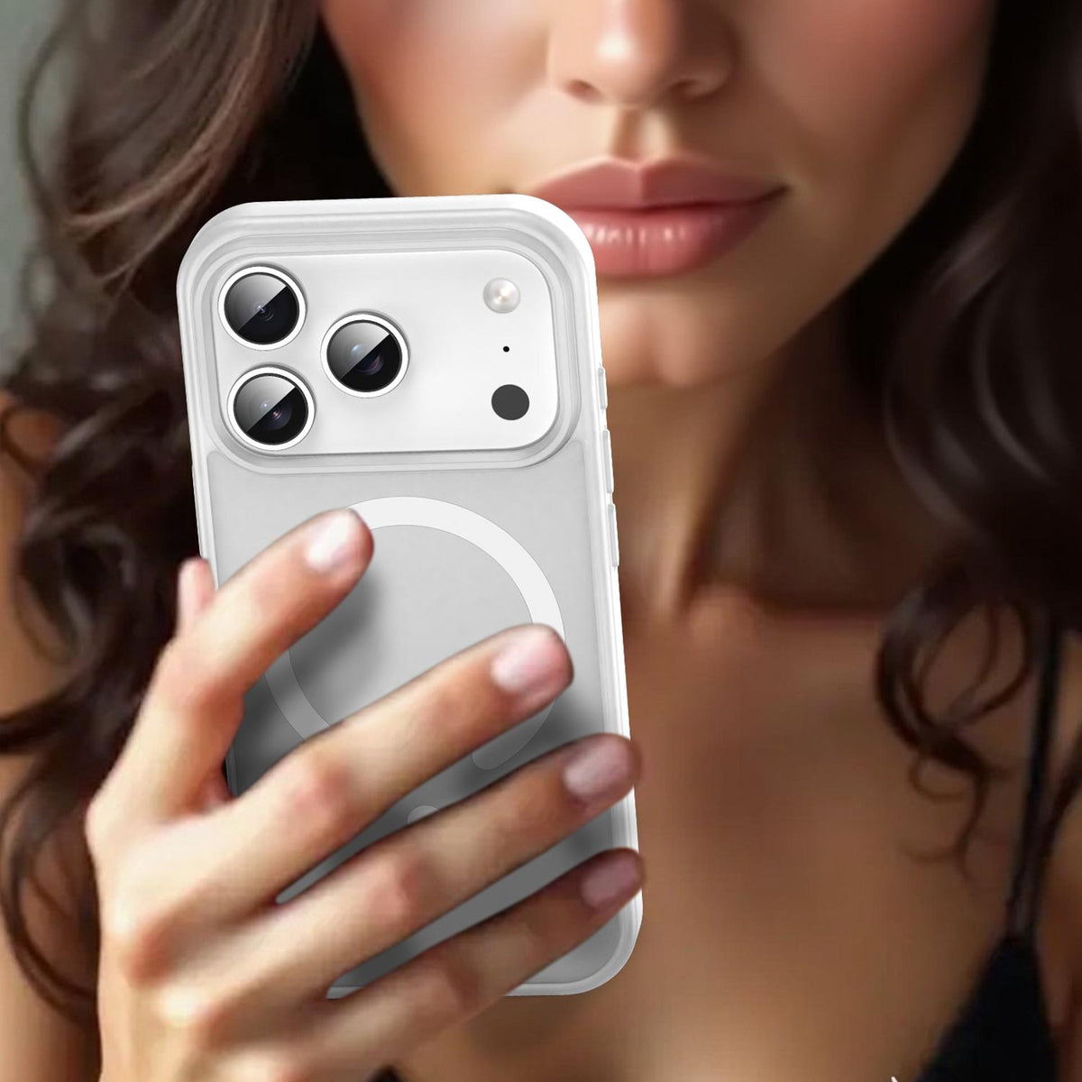 For iPhone 18 Pro Fanying Series PC Hybrid TPU Translucent Frosted MagSafe Phone Case - Matte White - EDA009920502J