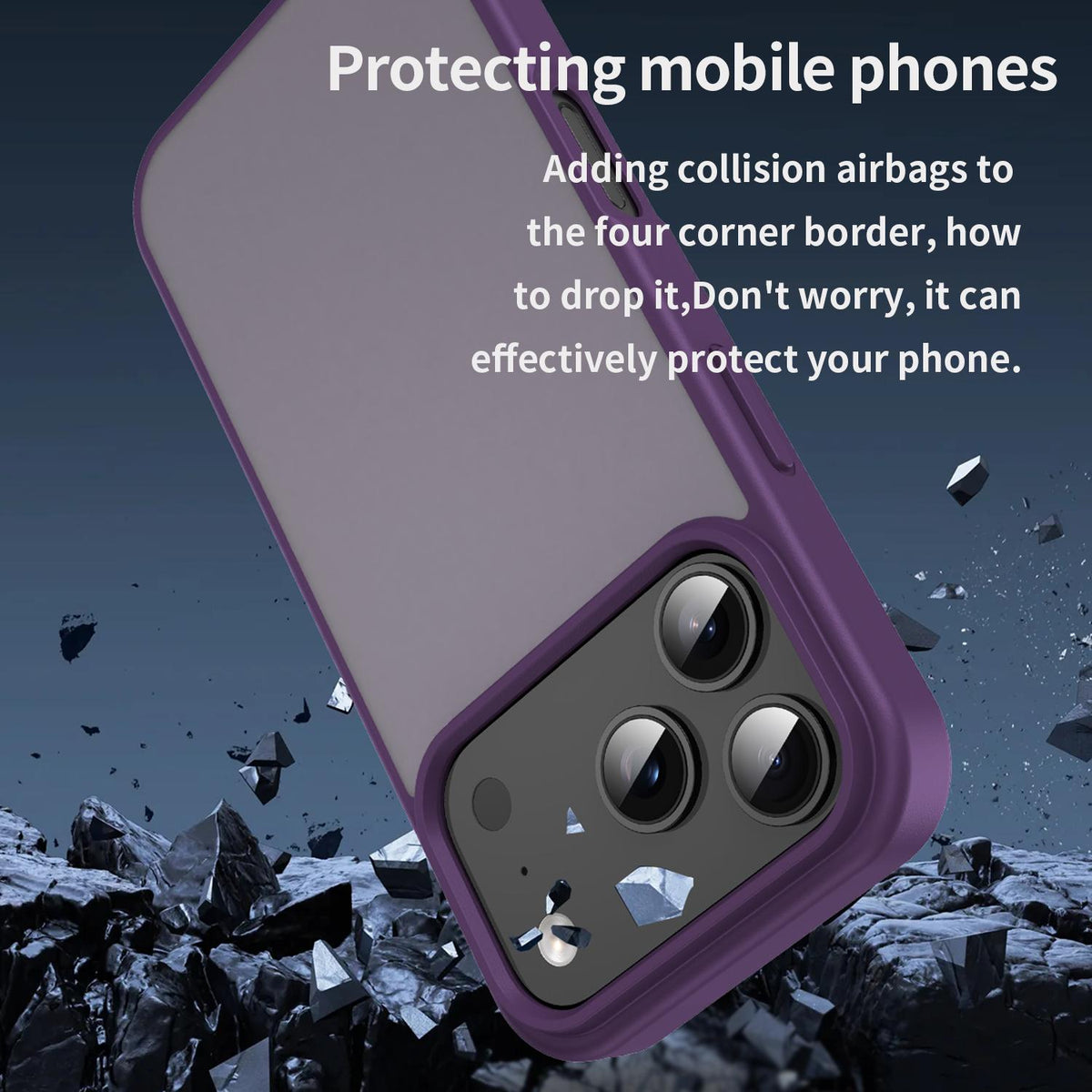For iPhone 18 Pro Fanying Series PC Hybrid TPU Translucent Frosted Phone Case - Crystal Purple - EDA009920902B