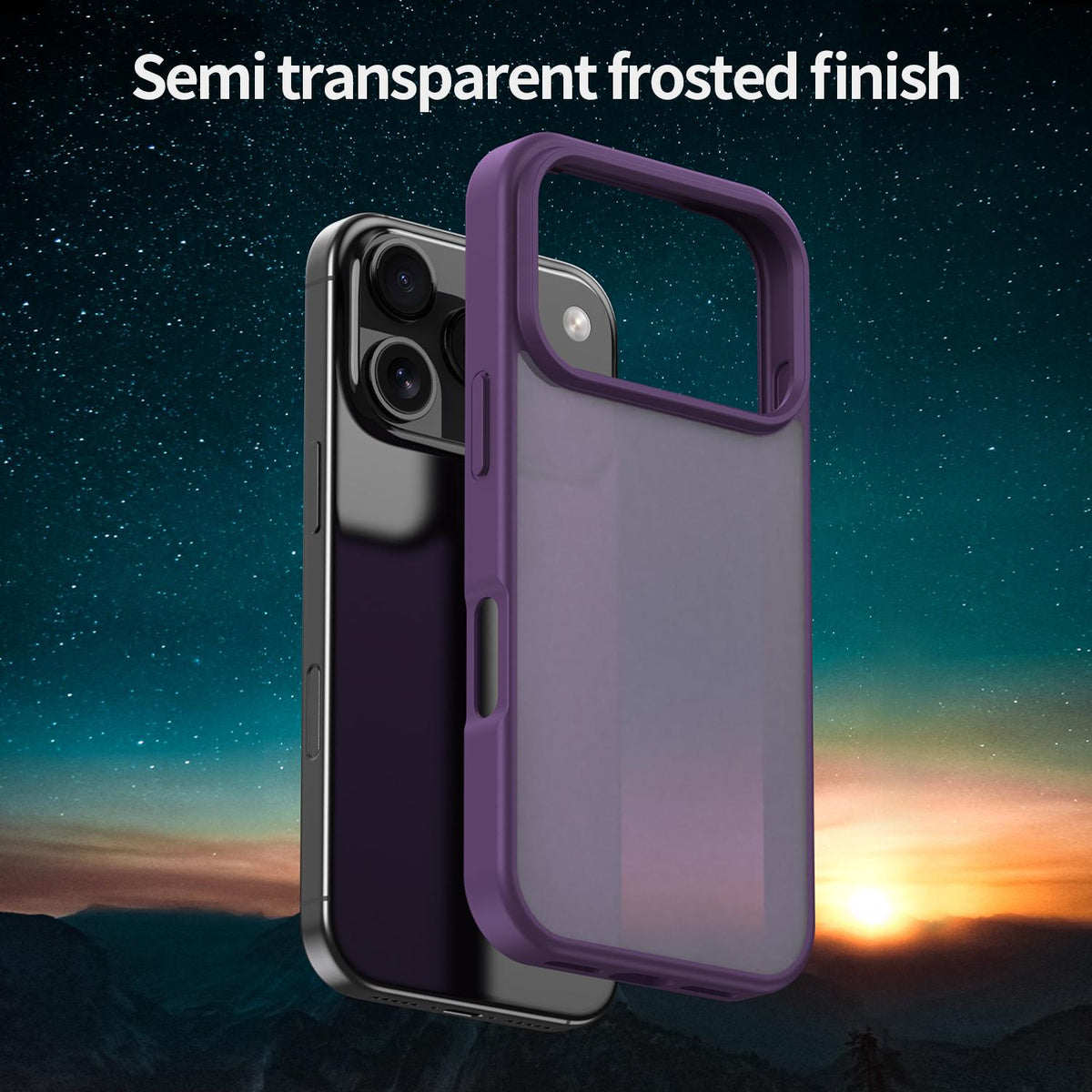 For iPhone 18 Pro Fanying Series PC Hybrid TPU Translucent Frosted Phone Case - Crystal Purple - EDA009920902B