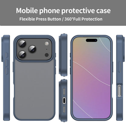 For iPhone 18 Pro Fanying Series PC Hybrid TPU Translucent Frosted Phone Case - Cyan Blue - EDA009920902C