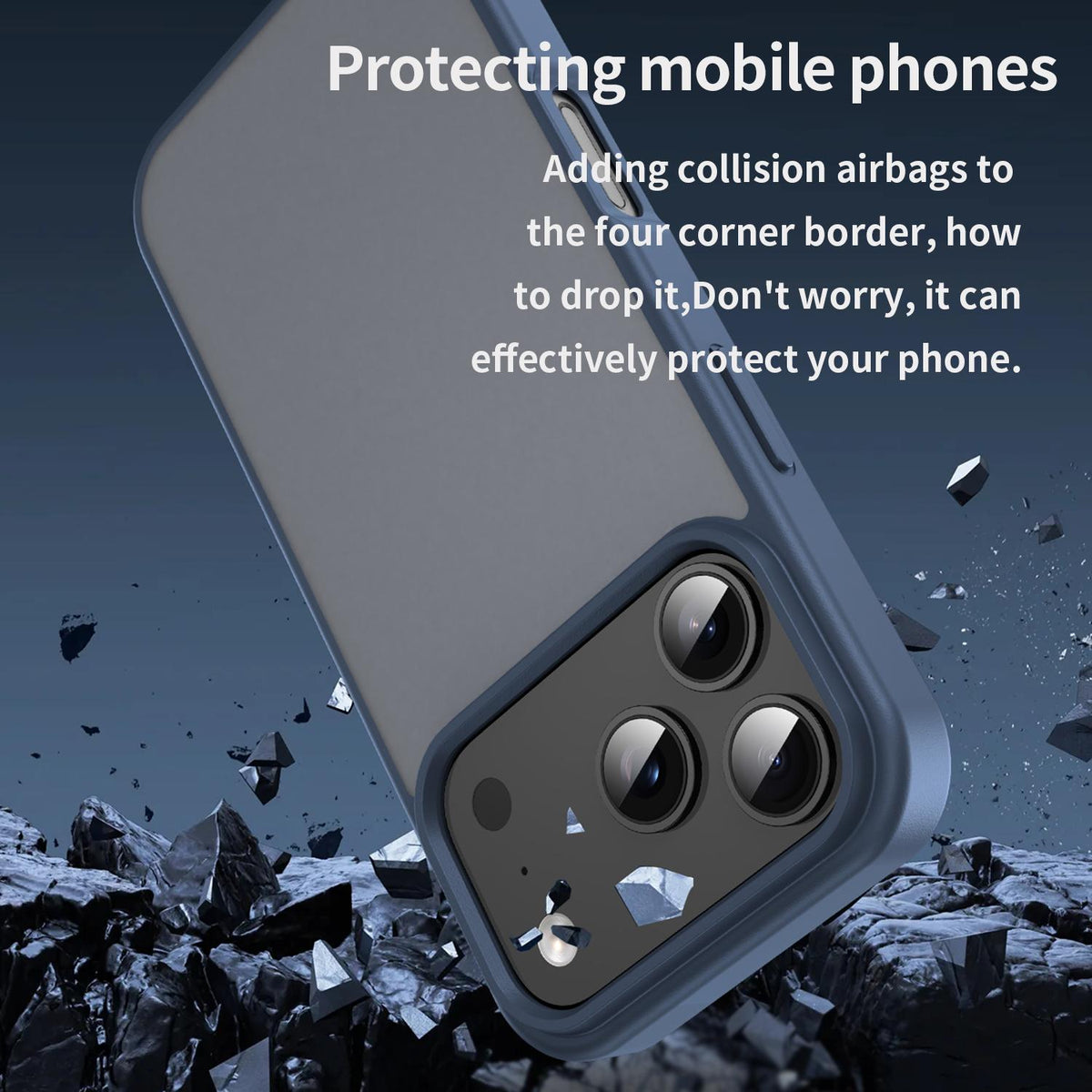 For iPhone 18 Pro Fanying Series PC Hybrid TPU Translucent Frosted Phone Case - Cyan Blue - EDA009920902C