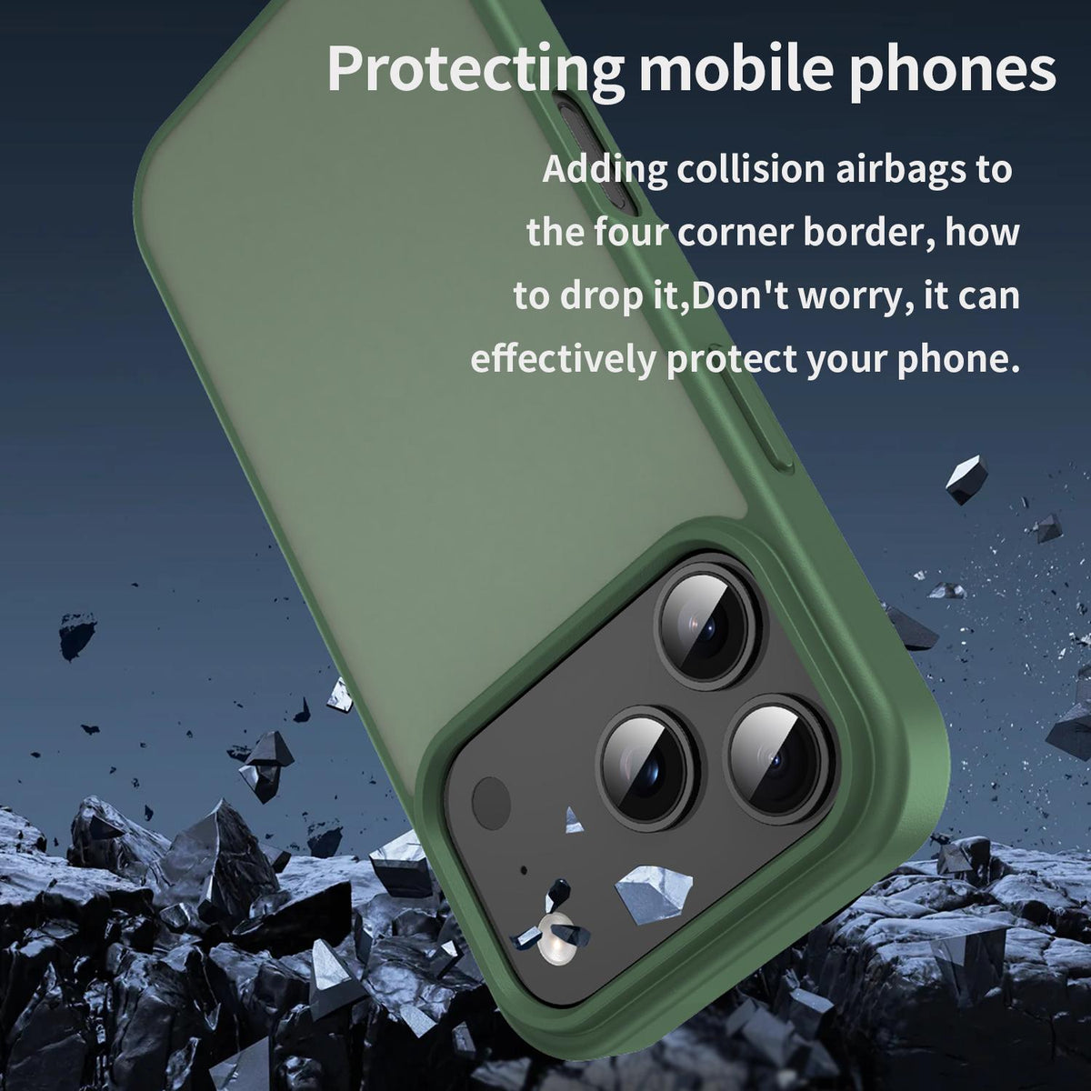 For iPhone 18 Pro Fanying Series PC Hybrid TPU Translucent Frosted Phone Case - Olive Green - EDA009920902D