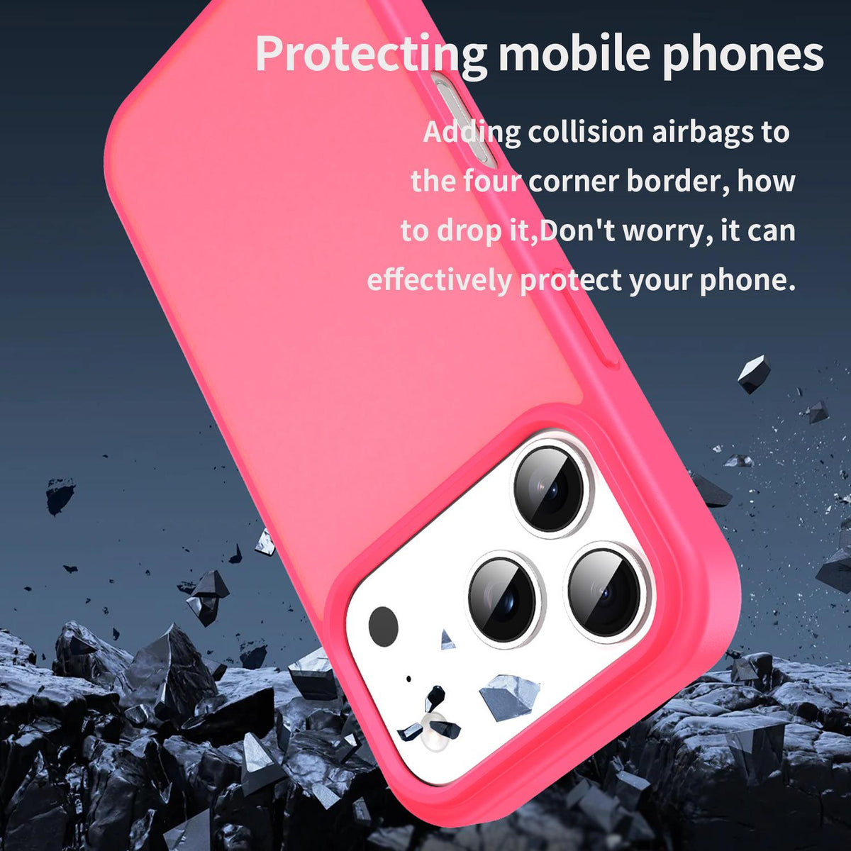 For iPhone 18 Pro Fanying Series PC Hybrid TPU Translucent Frosted Phone Case - Rose Red - EDA009920902E