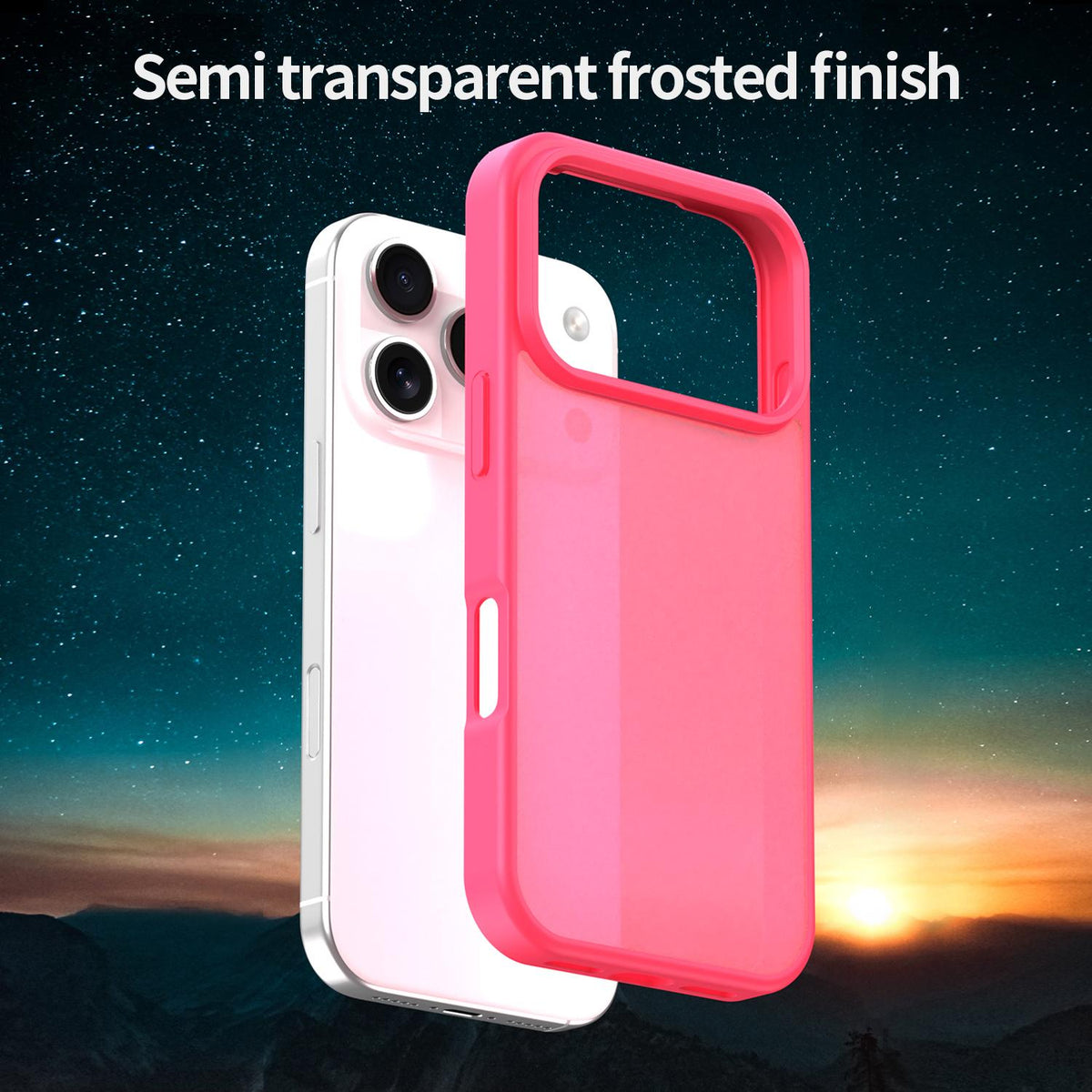 For iPhone 18 Pro Fanying Series PC Hybrid TPU Translucent Frosted Phone Case - Rose Red - EDA009920902E
