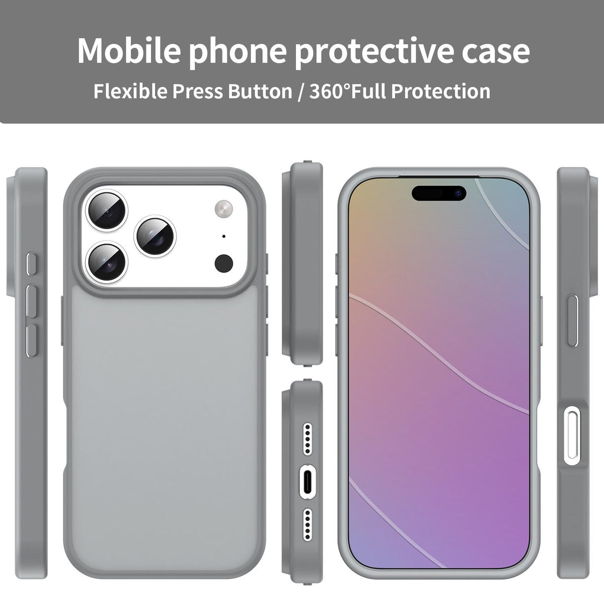 For iPhone 18 Pro Fanying Series PC Hybrid TPU Translucent Frosted Phone Case - Silver Grey - EDA009920902F