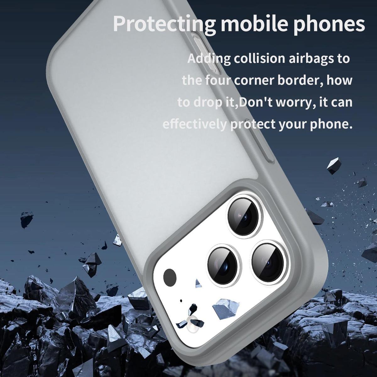 For iPhone 18 Pro Fanying Series PC Hybrid TPU Translucent Frosted Phone Case - Silver Grey - EDA009920902F