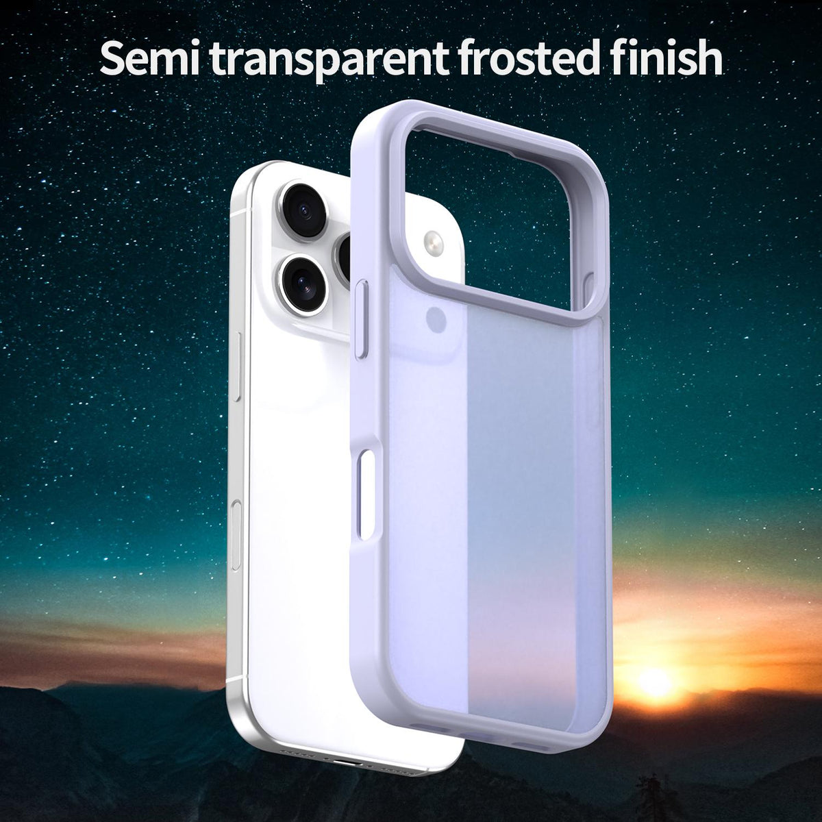 For iPhone 18 Pro Fanying Series PC Hybrid TPU Translucent Frosted Phone Case - Lavender - EDA009920902H