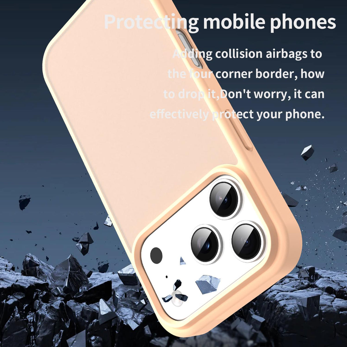 For iPhone 18 Pro Fanying Series PC Hybrid TPU Translucent Frosted Phone Case - Rouge Powder - EDA009920902I