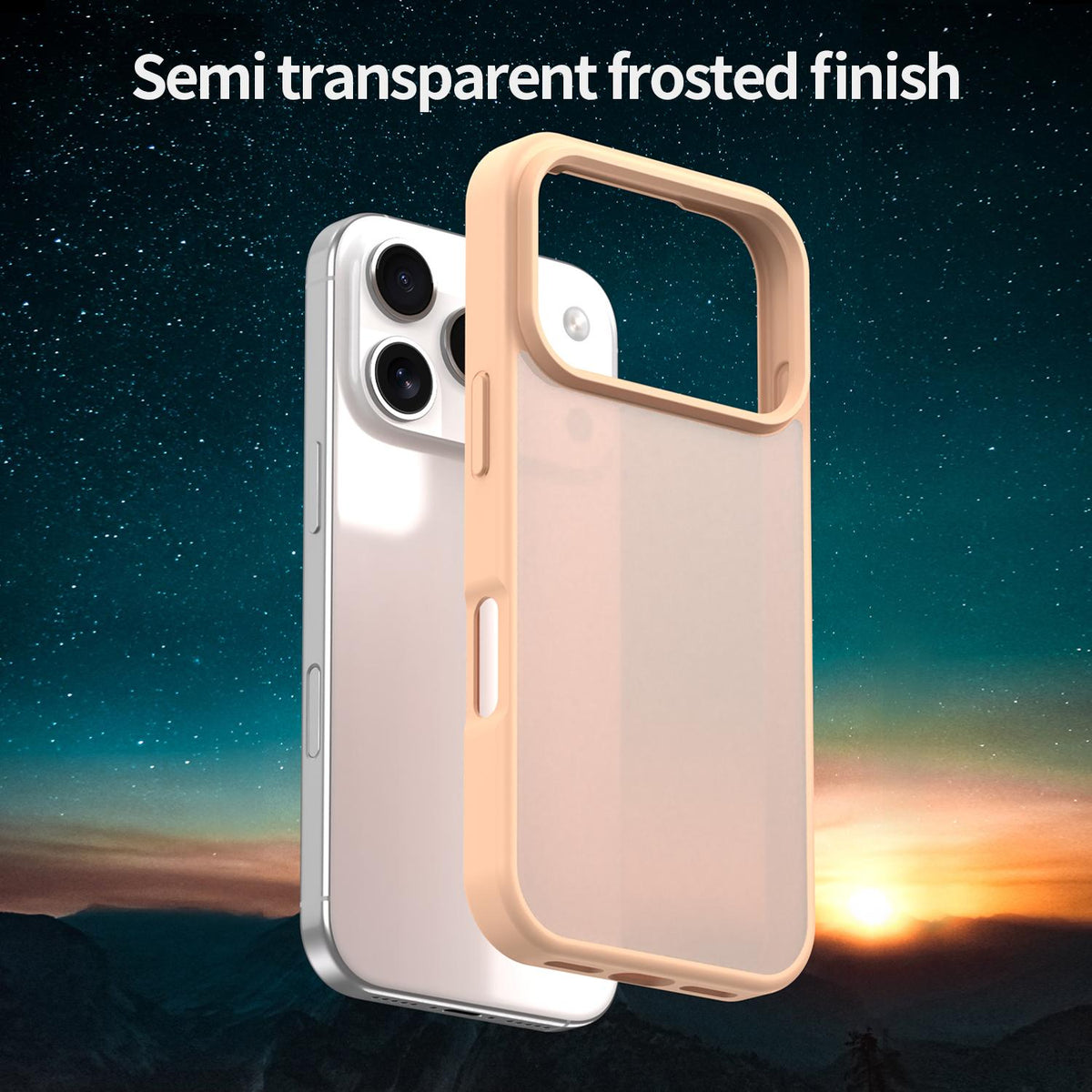 For iPhone 18 Pro Fanying Series PC Hybrid TPU Translucent Frosted Phone Case - Rouge Powder - EDA009920902I