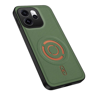 For OPPO Reno15 F 5G WANLONFENG Tech Fabric Texture Magnetic PC Hybrid TPU Phone Case(Green)