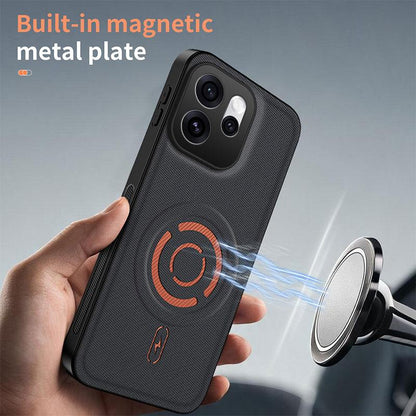 For OPPO Reno15 F 5G WANLONFENG Tech Fabric Texture Magnetic PC Hybrid TPU Phone Case(Green)