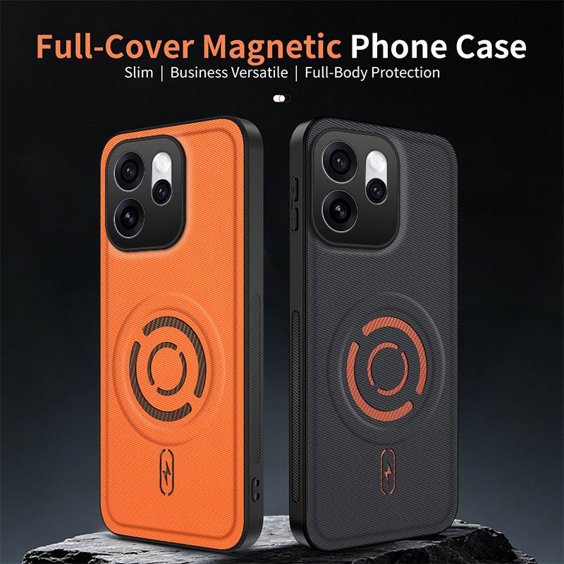 For OPPO Reno15 F 5G WANLONFENG Tech Fabric Texture Magnetic PC Hybrid TPU Phone Case(Green)