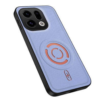 For OPPO Find X9 WANLONFENG Tech Fabric Texture Magnetic PC Hybrid TPU Phone Case - Blue - EDA009924908D