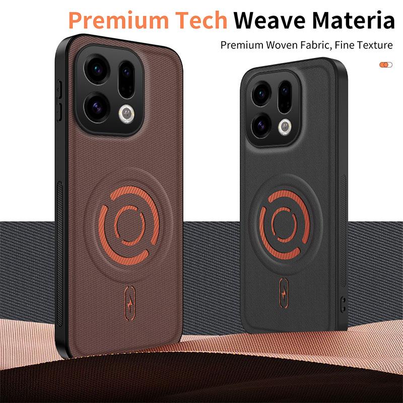 For OPPO Find X9 WANLONFENG Tech Fabric Texture Magnetic PC Hybrid TPU Phone Case - Blue - EDA009924908D