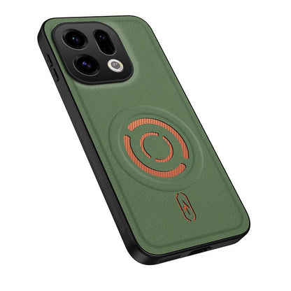 For OPPO Find X9 WANLONFENG Tech Fabric Texture Magnetic PC Hybrid TPU Phone Case - Green - EDA009924908E