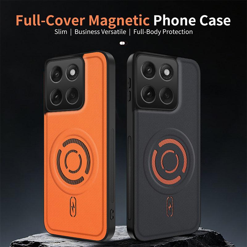 For Motorola Edge 60 5G / 60 Fusion WANLONFENG Tech Fabric Texture Magnetic PC Hybrid TPU Phone Case - Blue - EDA009925001D