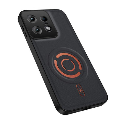 For Motorola Edge 50 Pro WANLONFENG Tech Fabric Texture Magnetic PC Hybrid TPU Phone Case(Black)