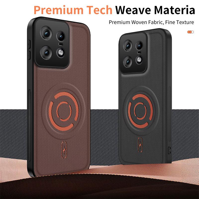 For Motorola Edge 50 Pro WANLONFENG Tech Fabric Texture Magnetic PC Hybrid TPU Phone Case(Blue)