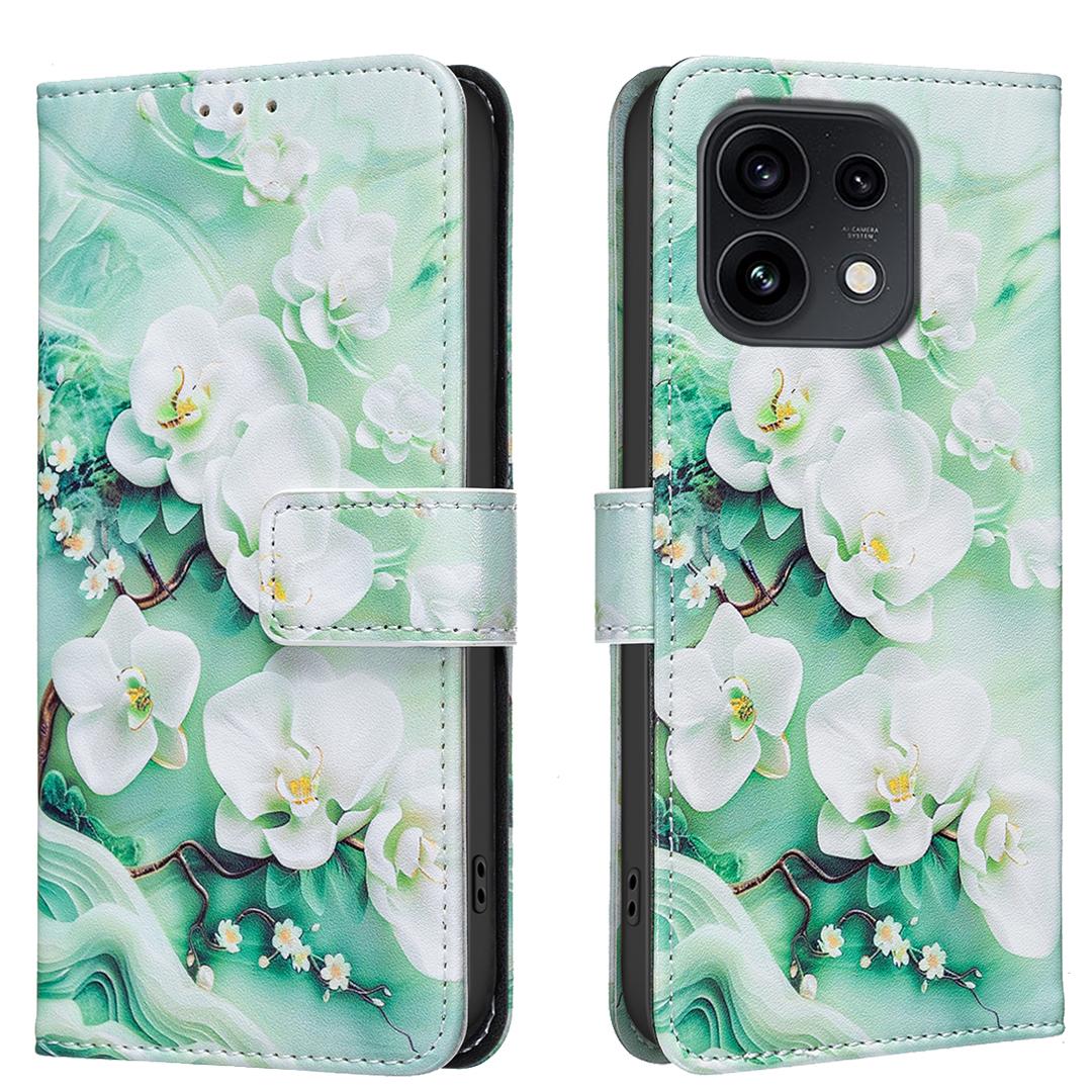 For OPPO Reno16 F 5G/Reno16 FS 5G BF42 Color Painting Leather Phone Case - Pink Flower - EDA009926801A