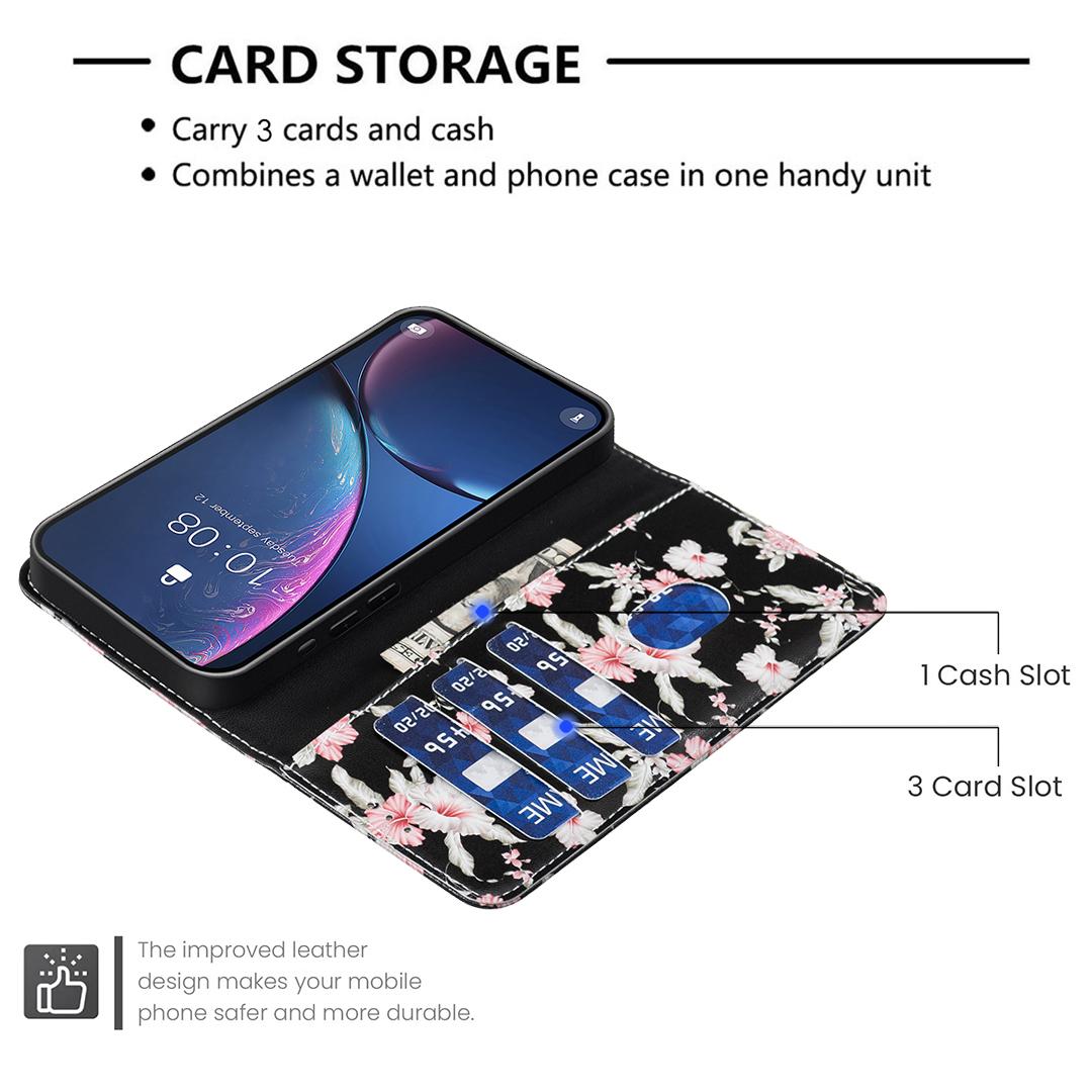 For OPPO Reno16 F 5G/Reno16 FS 5G BF42 Color Painting Leather Phone Case - Red Flower - EDA009926801B