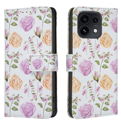 For OPPO Reno16 F 5G/Reno16 FS 5G BF42 Color Painting Leather Phone Case - Yellow Rose - EDA009926801D