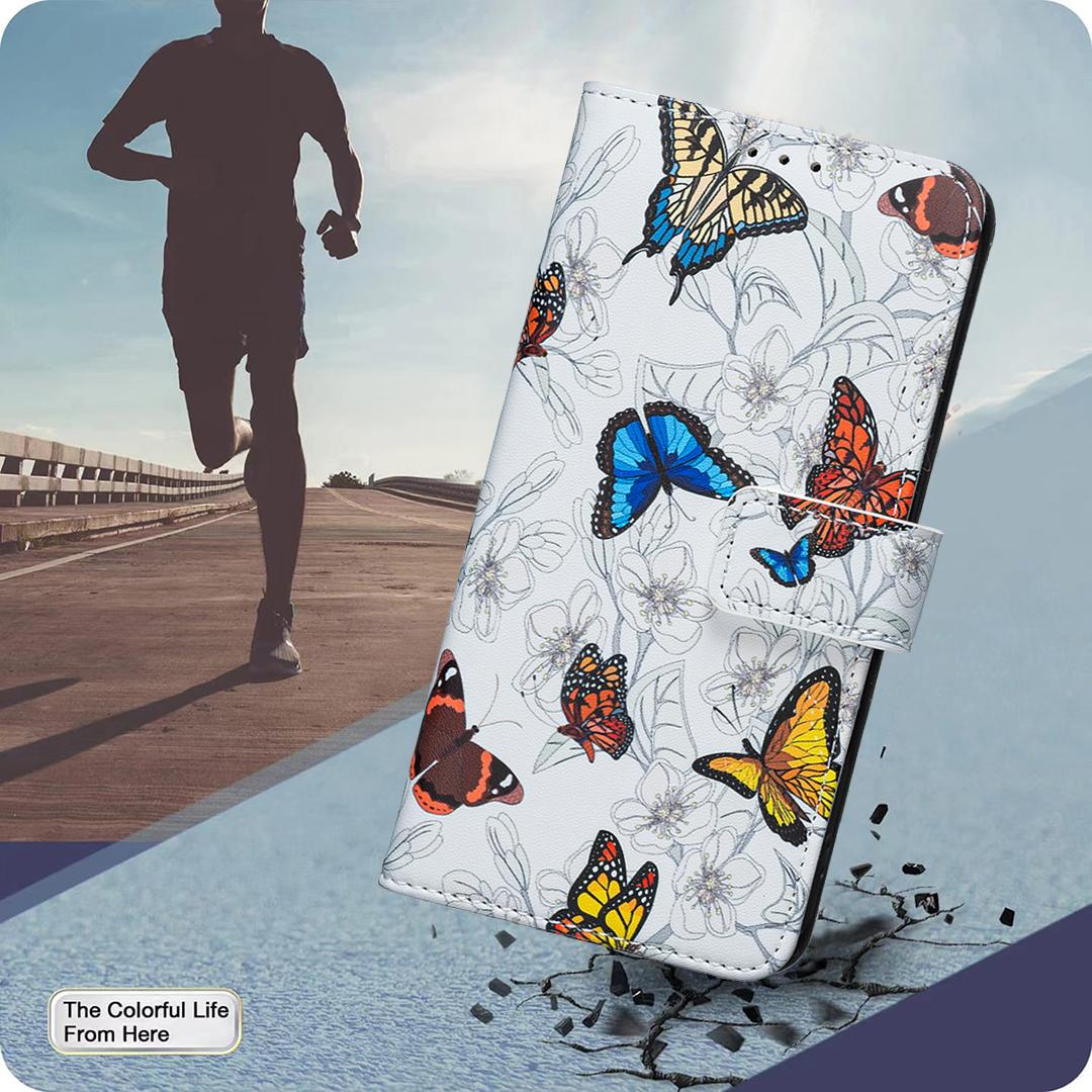 For OPPO Reno16 F 5G/Reno16 FS 5G BF42 Color Painting Leather Phone Case - Butterfly - EDA009926801G