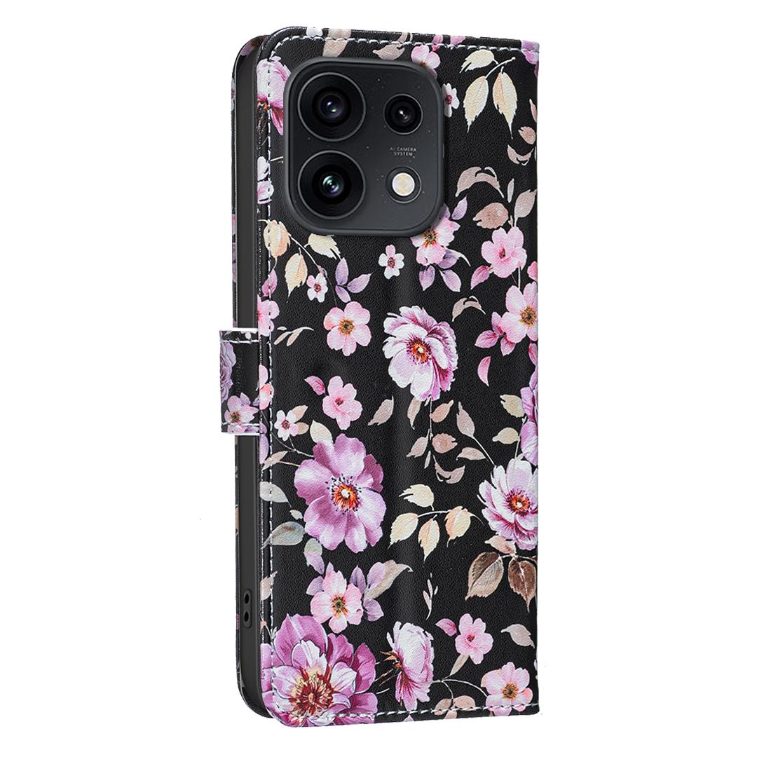 For OPPO Reno16/Reno16 Pro 5G Global BF42 Color Painting Leather Phone Case - Rose - EDA009926802E
