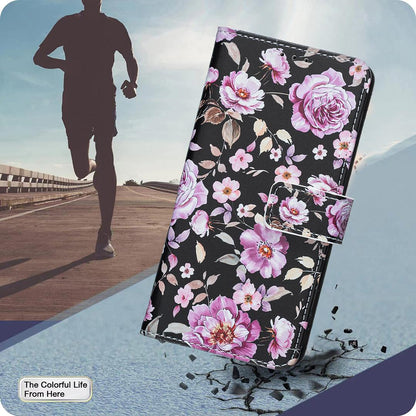 For OPPO Reno16/Reno16 Pro 5G Global BF42 Color Painting Leather Phone Case - Rose - EDA009926802E
