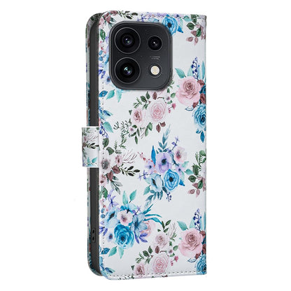 For OPPO Reno16/Reno16 Pro 5G Global BF42 Color Painting Leather Phone Case - Floral - EDA009926802F