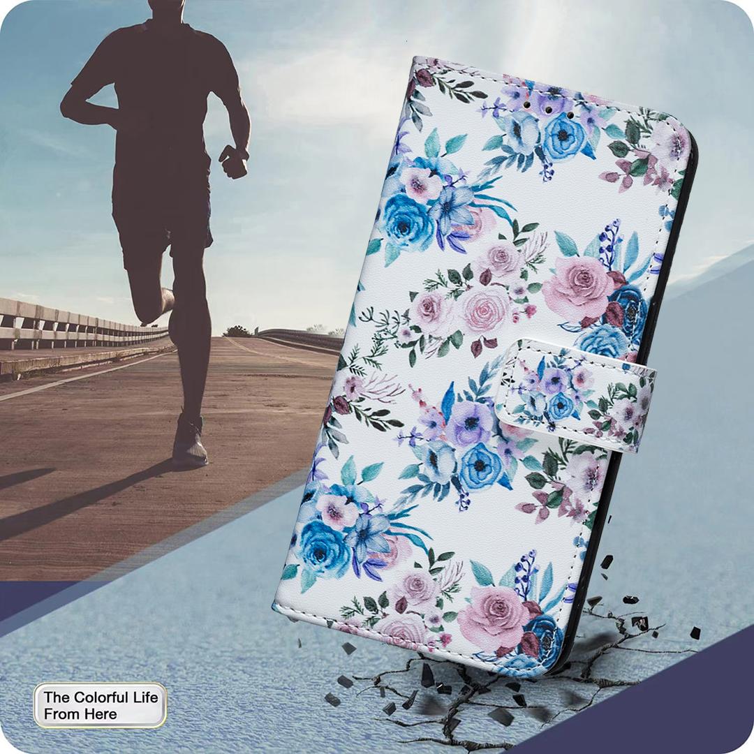 For OPPO Reno16/Reno16 Pro 5G Global BF42 Color Painting Leather Phone Case - Floral - EDA009926802F