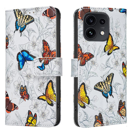 For OPPO Reno16/Reno16 Pro 5G Global BF42 Color Painting Leather Phone Case - Butterfly - EDA009926802G