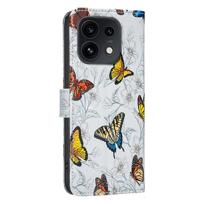 For OPPO Reno16/Reno16 Pro 5G Global BF42 Color Painting Leather Phone Case - Butterfly - EDA009926802G