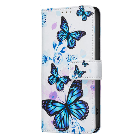 For OPPO Reno16/Reno16 Pro 5G Global BF42 Color Painting Leather Phone Case - Blue Butterfly - EDA009926802H