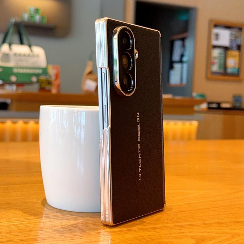 For Galaxy Z Fold8 Ultra 5G Electroplate Dual-Hinge Litchi Texture Phone Case - Black - EDA009927202B