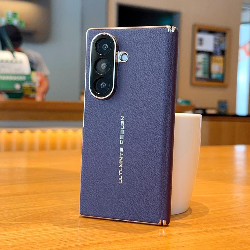For Galaxy Z Fold7 / W26 Electroplate Dual-Hinge Litchi Texture Phone Case - Purple - EDA009927203D
