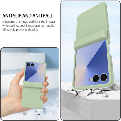 For Galaxy Z Flip8 5G Skin Feel Hinge Magnetic Ring Phone Case - Light Green - EDA009928701D