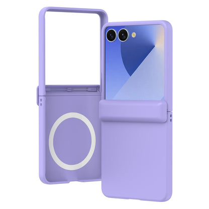 For Galaxy Z Flip8 5G Skin Feel Hinge Magnetic Ring Phone Case - Purple - EDA009928701E