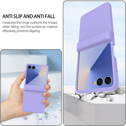 For Galaxy Z Flip8 5G Skin Feel Hinge Magnetic Ring Phone Case - Purple - EDA009928701E