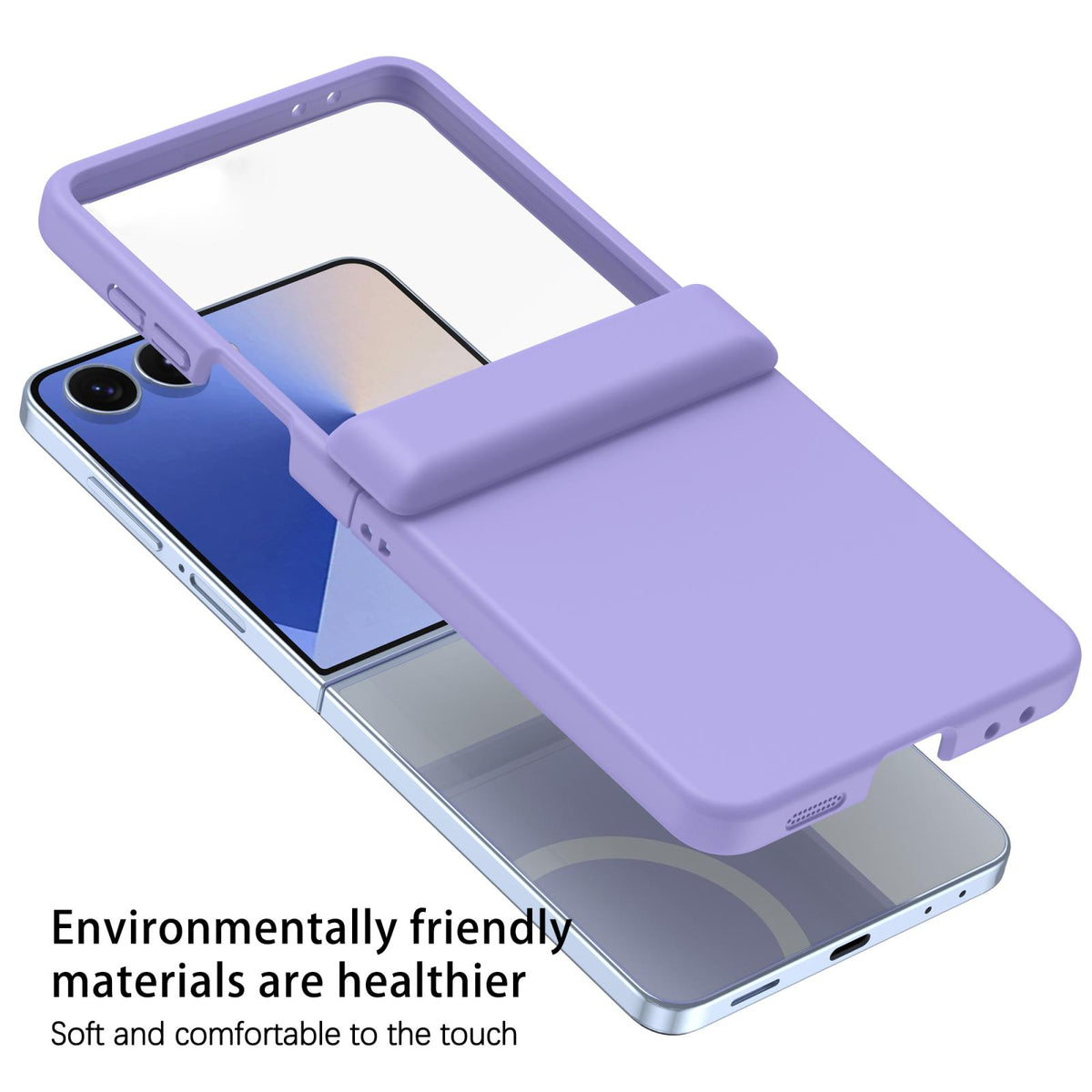 For Galaxy Z Flip8 5G Skin Feel Hinge Magnetic Ring Phone Case - Purple - EDA009928701E