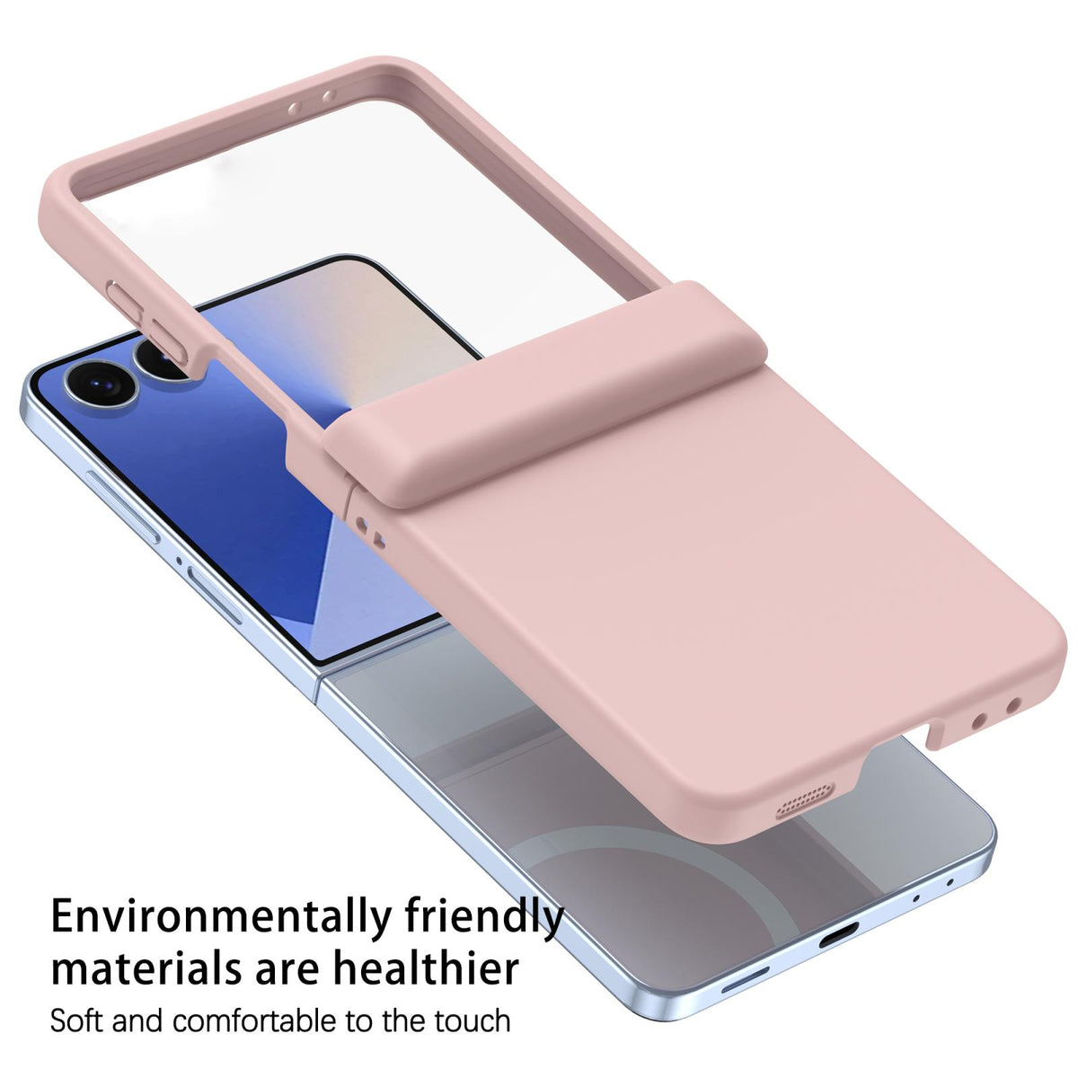 For Galaxy Z Flip8 5G Skin Feel Hinge Magnetic Ring Phone Case - Pink - EDA009928701F