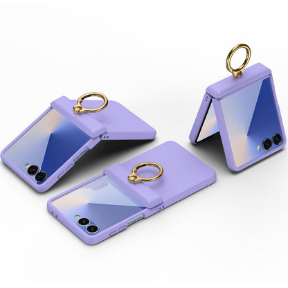 For Galaxy Z Flip8 5G Skin Feel PC Hinge Ring Holder Phone Case - Purple - EDA009928801E