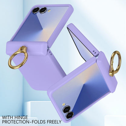 For Galaxy Z Flip8 5G Skin Feel PC Hinge Ring Holder Phone Case - Purple - EDA009928801E
