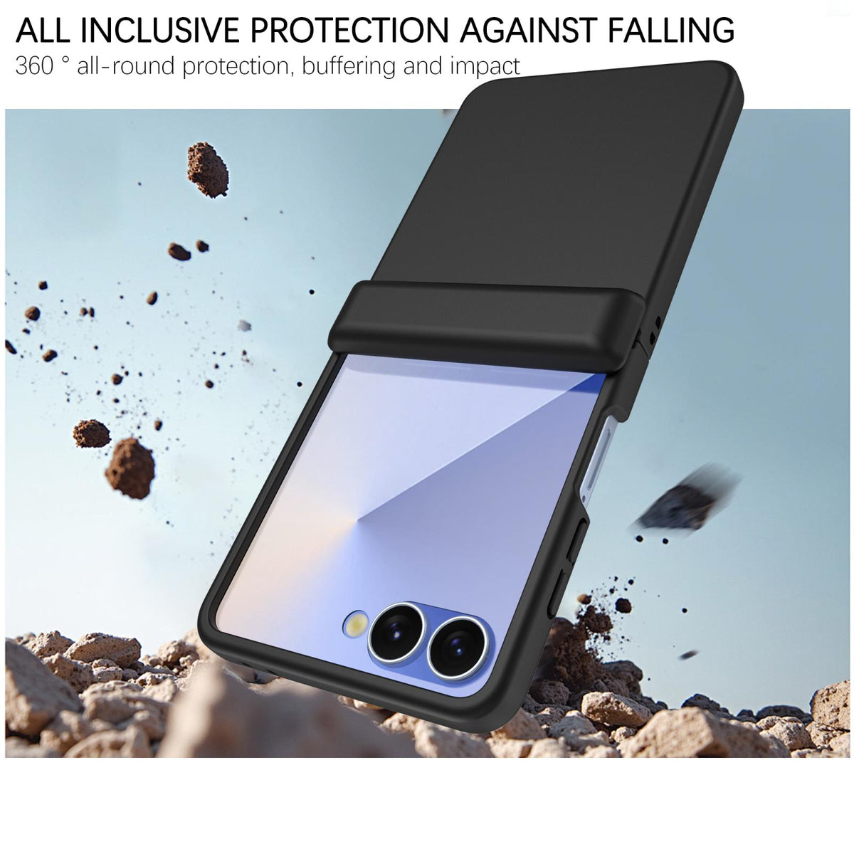 For Galaxy Z Flip8 5G Skin Feel PC Hinge Phone Case - Black - EDA009928901A