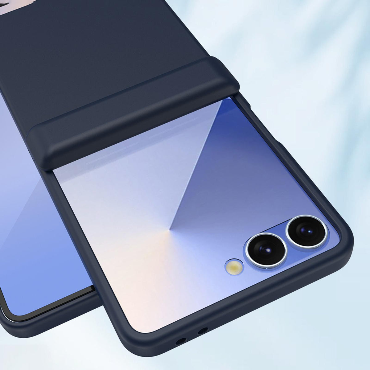 For Galaxy Z Flip8 5G Skin Feel PC Hinge Phone Case - Dark Blue - EDA009928901B