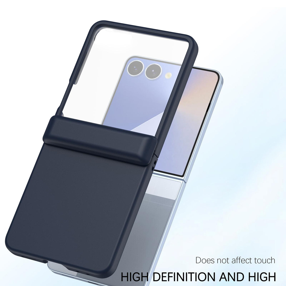 For Galaxy Z Flip8 5G Skin Feel PC Hinge Phone Case - Dark Blue - EDA009928901B