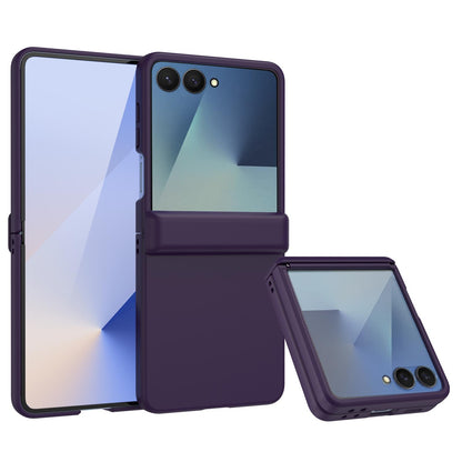 For Galaxy Z Flip8 5G Skin Feel PC Hinge Phone Case - Dark Purple - EDA009928901C