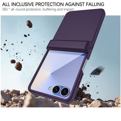 For Galaxy Z Flip8 5G Skin Feel PC Hinge Phone Case - Dark Purple - EDA009928901C