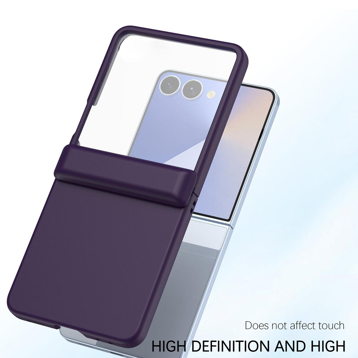 For Galaxy Z Flip8 5G Skin Feel PC Hinge Phone Case - Dark Purple - EDA009928901C