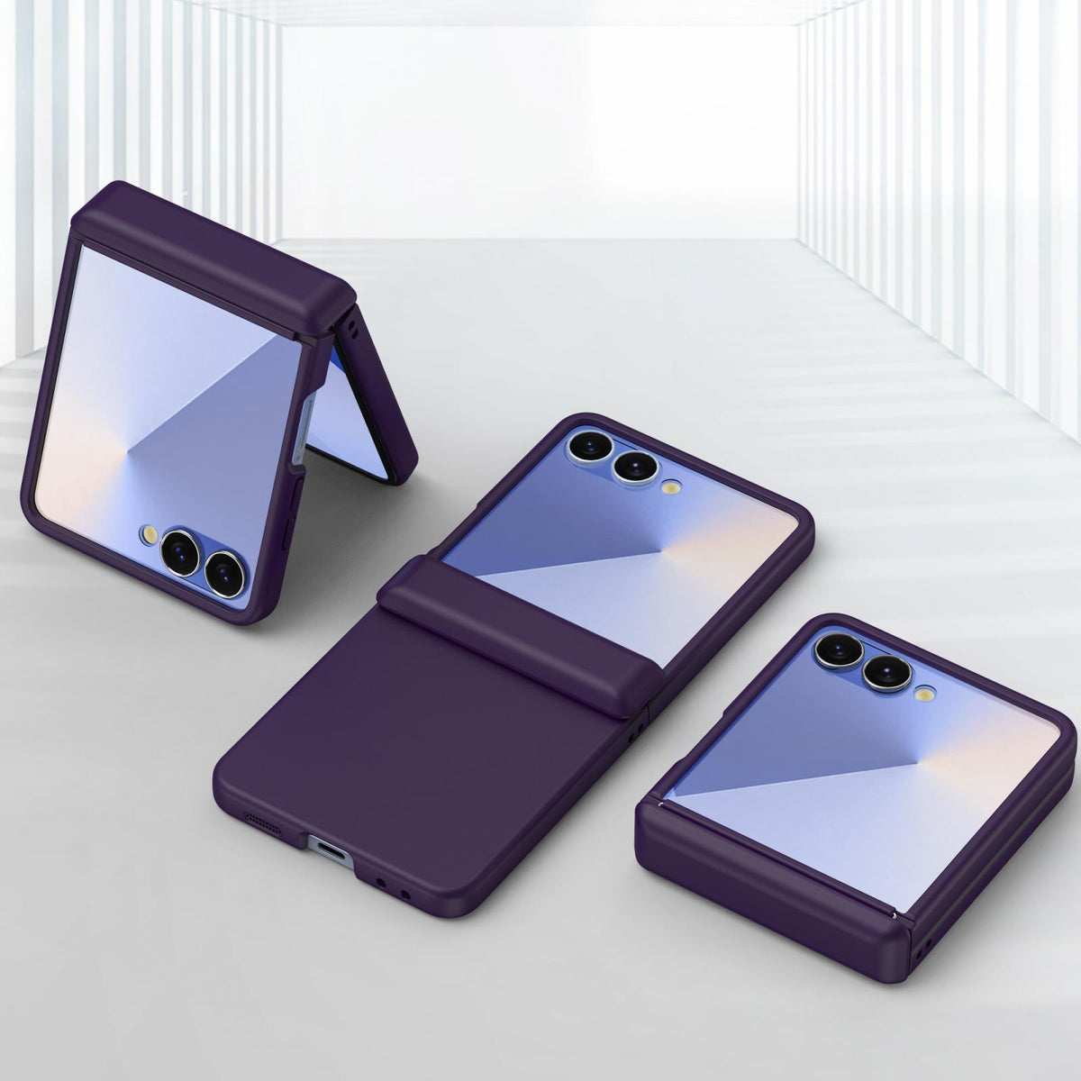 For Galaxy Z Flip8 5G Skin Feel PC Hinge Phone Case - Dark Purple - EDA009928901C