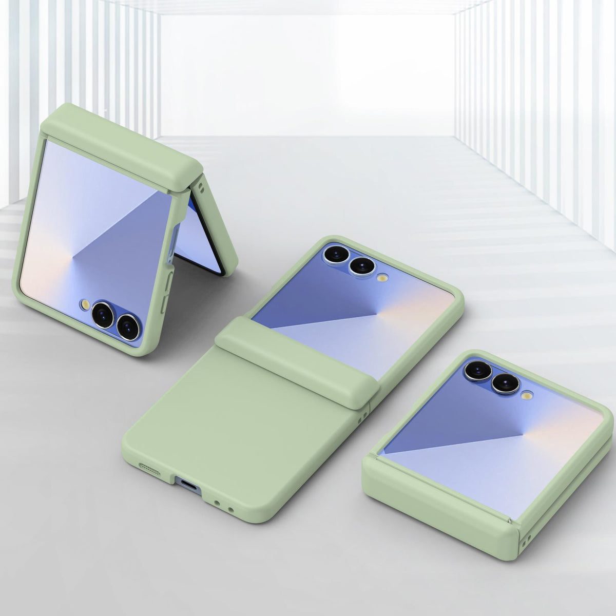 For Galaxy Z Flip8 5G Skin Feel PC Hinge Phone Case - Light Green - EDA009928901D